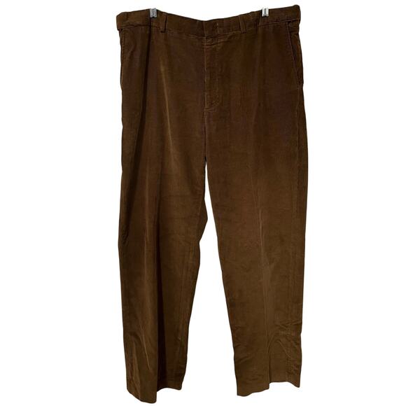 Land’s End Men’s Corduroy Pants Sz 40/33 Traditional Fit Brown Straight - Picture 1 of 8